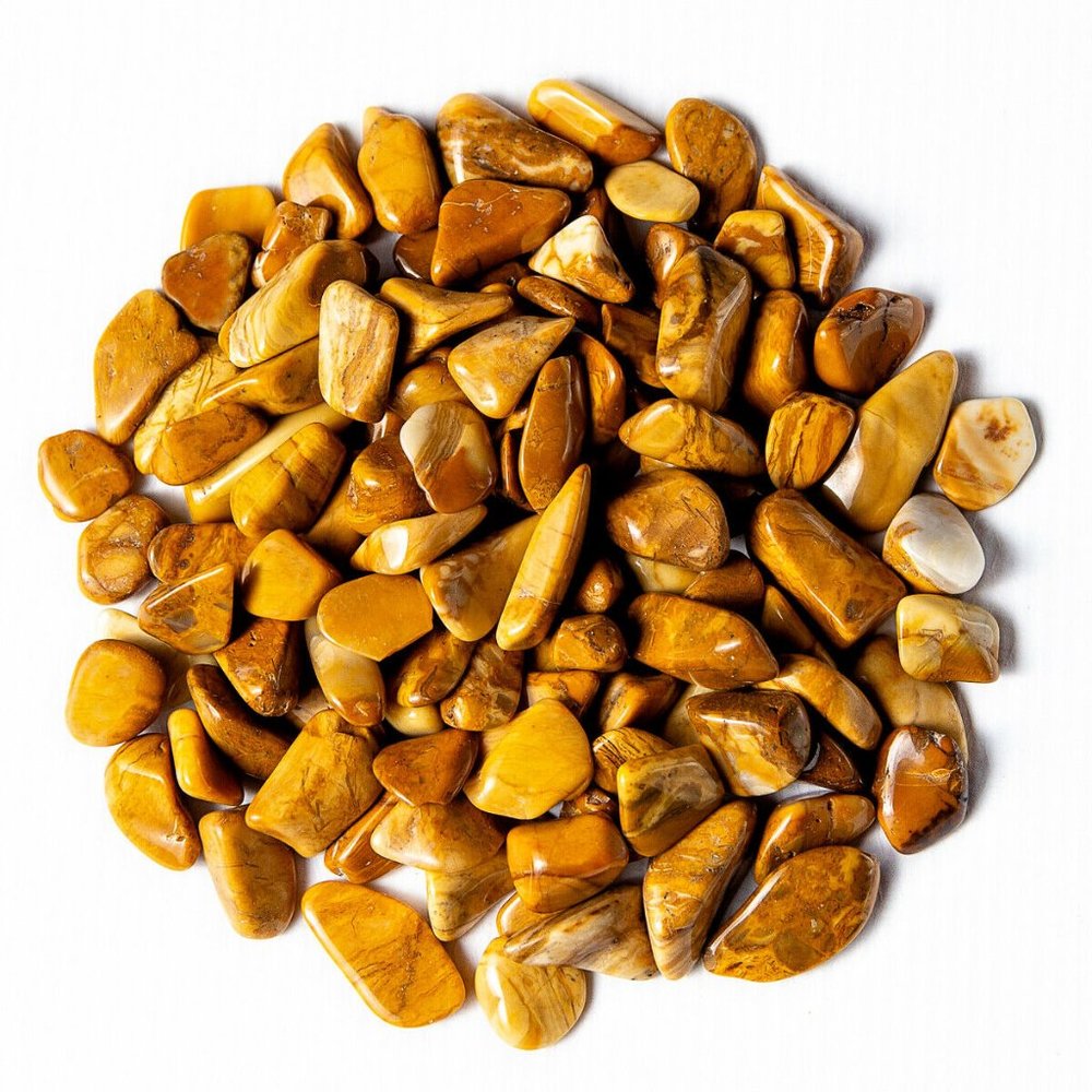 1/2 lb Tumbled Yellow Jasper Gemstone Crystals 100-120 Stones Gem Rock Specimens
